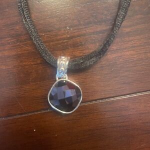 NWT Brand new, never used Brighton necklace with silver and purple pendant